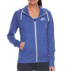 Nike Logo Women's Blue Zip-Up Hoodie Size XS